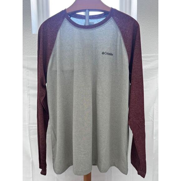 Columbia Men's Long Sleeve Raglan Tee, UPF 15 Protection, 4-way stretch - Picture 1 of 13